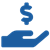 Hand holding money icon